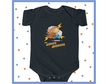 The Ginger Avenger - Female - Infant Onesie | Little Superhero Shirt | Kids Gift | Cute Red Hair Gift | Funny Baby Shower Gift |