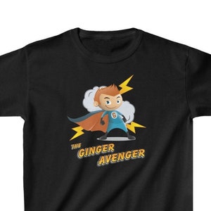 The Ginger Avenger T-shirt per bambini maschi / Camicia divertente per ginger / Regalo per bambini / Regalo per capelli rossi carini / Cute Redhead / Ginger Child immagine 1