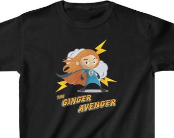 The Ginger Avenger - Female Kids T-Shirt | Funny Shirt For Gingers | Kids Gift | Cute Red Hair Gift | Cute Redhead | Ginger Child