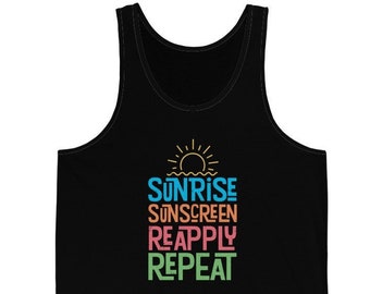 Sunrise Sunscreen Reapply Repeat / Funny Tank For Gingers / Great Dad Gift / Cute Top for Mom / Redhead Shirt / Fun Workout Top For Red Hair