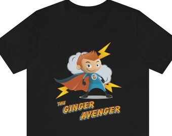 The Ginger Avenger - Male Tee | Funny Red Hair Shirt | Dad Gift | Redhead Top | Gift for Ginger | Red Hair Superhero