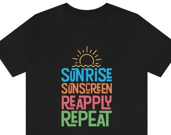 Sunrise Sunscreen Reapply Repeat Shirt / Funny Shirt For Gingers / Summer Tee for Redhead / Gift for Red Hair