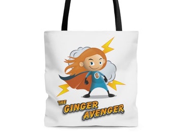 The Ginger Avenger Female Tote Bag | Funny Red Hair Tote | Mom Gift | Redhead Bag | Gift for Ginger | Teacher Gift