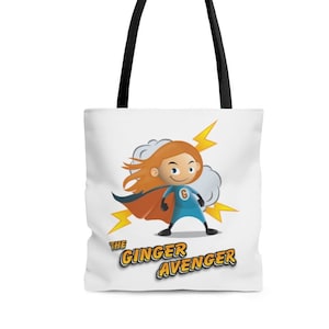 The Ginger Avenger Female Tote Bag | Funny Red Hair Tote | Mom Gift | Redhead Bag | Gift for Ginger | Teacher Gift
