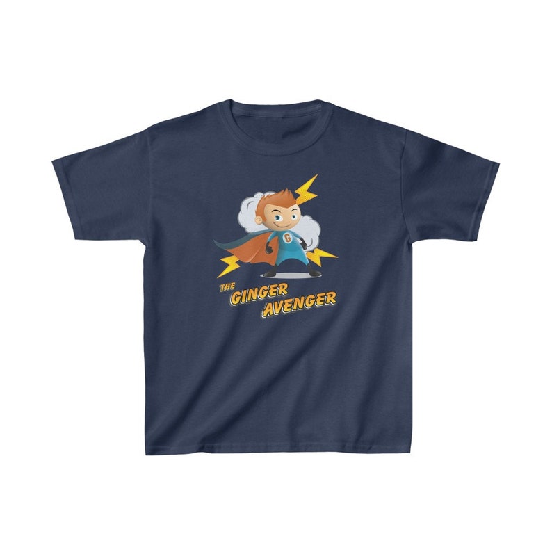 The Ginger Avenger T-shirt per bambini maschi / Camicia divertente per ginger / Regalo per bambini / Regalo per capelli rossi carini / Cute Redhead / Ginger Child immagine 4