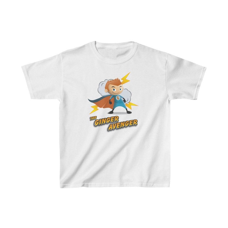 The Ginger Avenger T-shirt per bambini maschi / Camicia divertente per ginger / Regalo per bambini / Regalo per capelli rossi carini / Cute Redhead / Ginger Child immagine 7