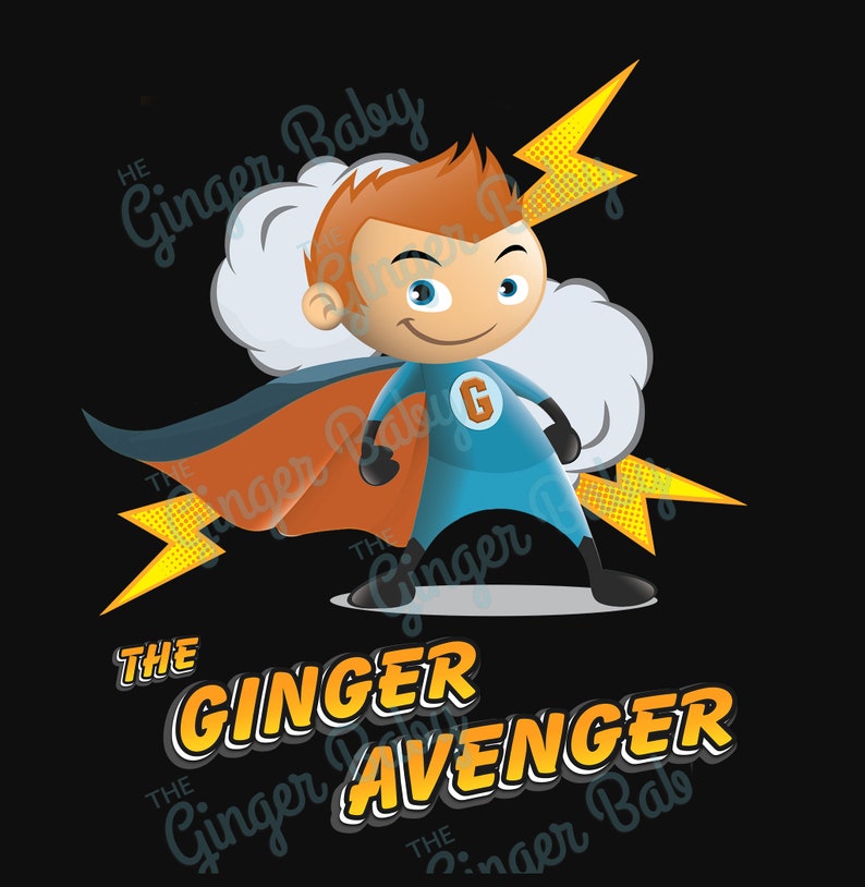 The Ginger Avenger T-shirt per bambini maschi / Camicia divertente per ginger / Regalo per bambini / Regalo per capelli rossi carini / Cute Redhead / Ginger Child immagine 2
