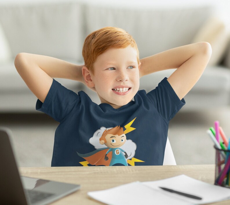 The Ginger Avenger T-shirt per bambini maschi / Camicia divertente per ginger / Regalo per bambini / Regalo per capelli rossi carini / Cute Redhead / Ginger Child immagine 5