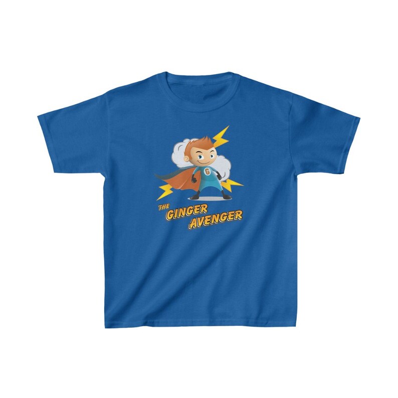 The Ginger Avenger T-shirt per bambini maschi / Camicia divertente per ginger / Regalo per bambini / Regalo per capelli rossi carini / Cute Redhead / Ginger Child immagine 6
