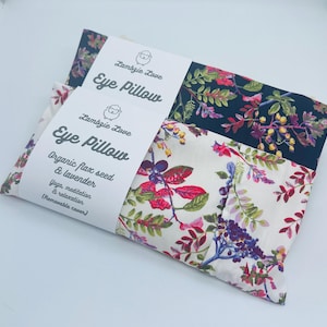 Oogkussen, biologisch lijnzaad en lavendel, afneembare wasbare katoenen hoes, ecocadeau, yoga, meditatie, aromatherapie, cadeau
