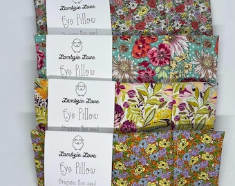 Organic Flaxseed Lavender Eye Pillow: Washable Cotton Cover, Aromatherapy