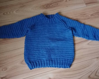 2-3 years, Hand knitted childrens jumper - many colours available