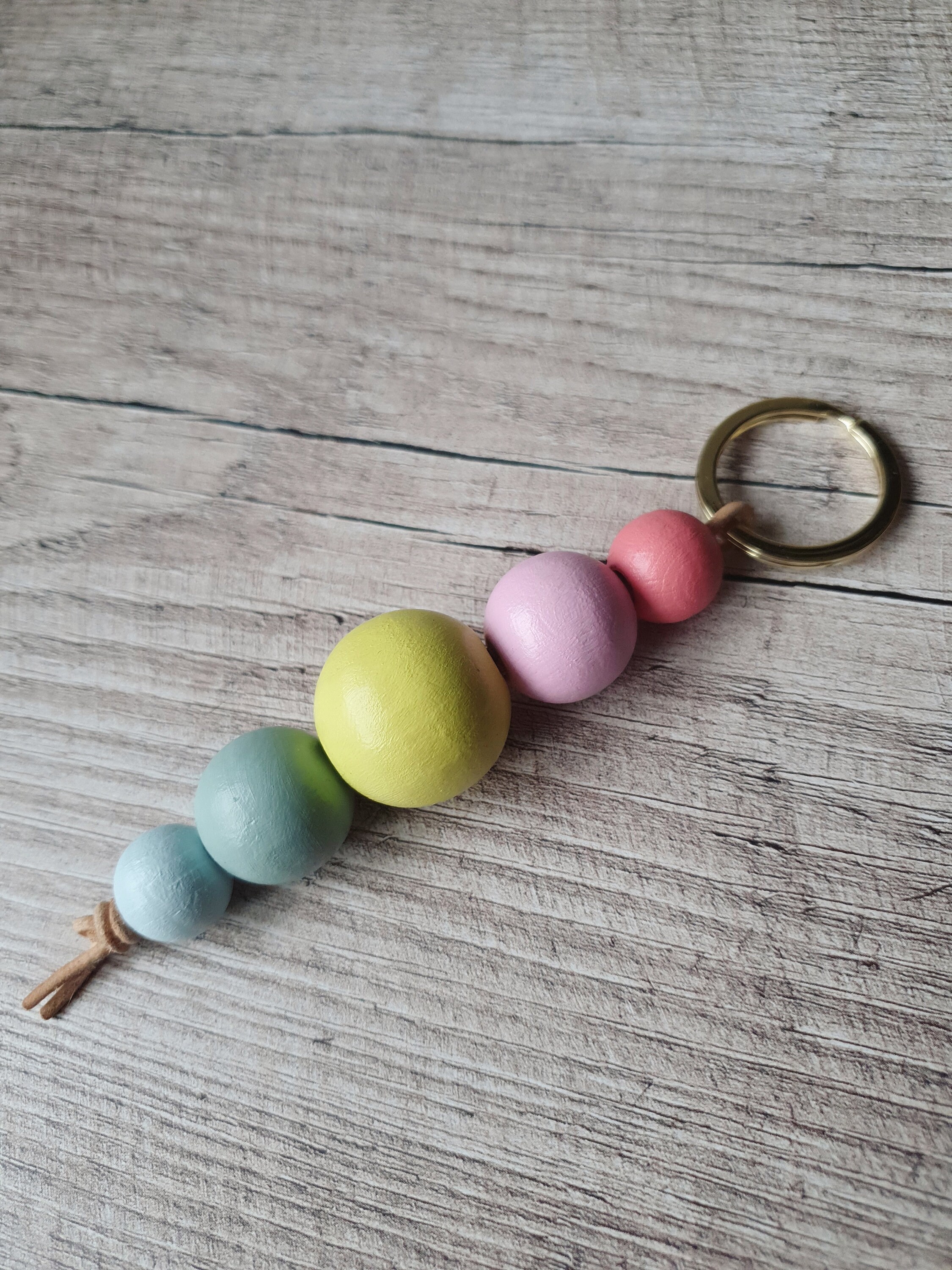 Keychain keychain wooden balls colorful Etsy
