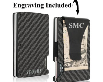 Lincoln MKX Black Carbon Fiber Leather Wallet RFID Block Card Case Money Clip