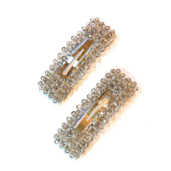 Mia Beauty Beaded Rectangle Snip Snap Barrettes Hair - Etsy