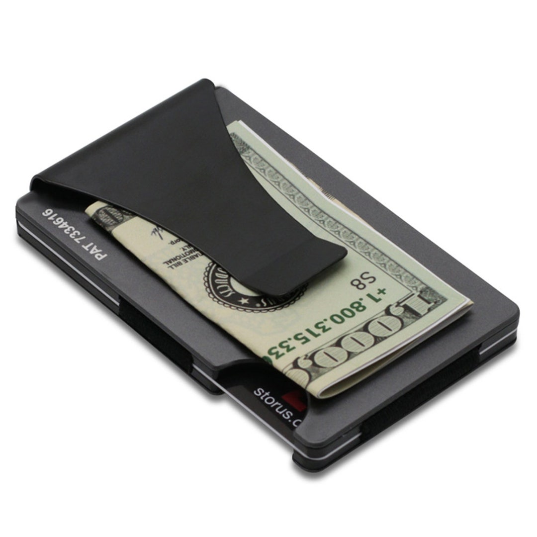 Storus Smart Wallet Kartenhalter Geldklammer, RFID Blocking Slim Minimalist  Pocket Wallet für Männer, Geschenk Gunmetal Aluminium Premium Box - .de