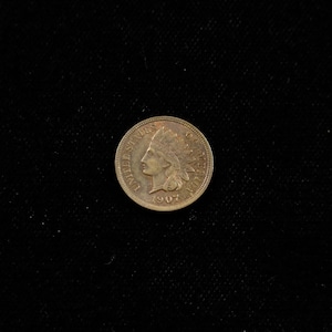 1907 Indian Head Cent – Historic U.S. Copper Penny – Classic American Coin – Raw Collectible