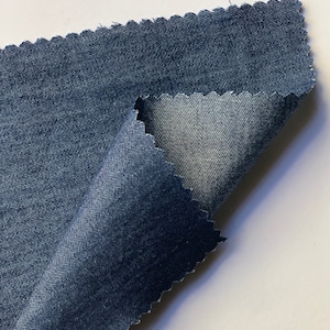 4oz Washed Denim Fabric -Rinse (Dark Blue Jean) Color - 100% Cotton (Thin & Lightweight) - Sold by the Yard - 60&quot; Wide