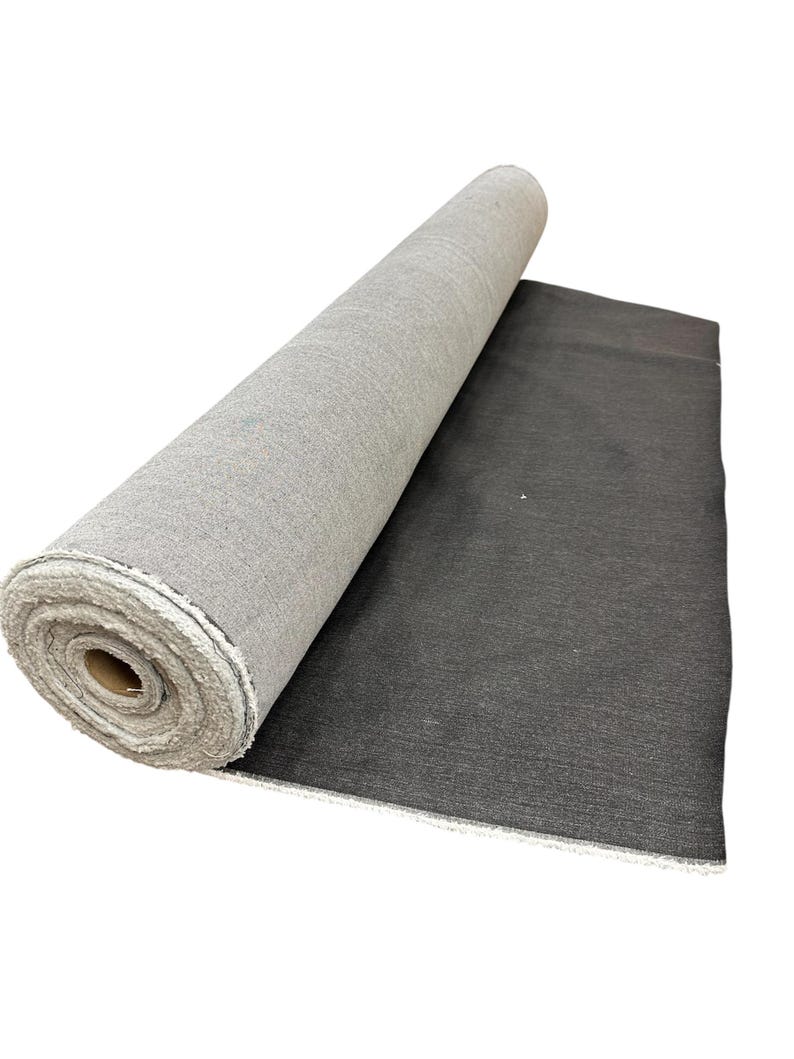 Black Stretch Denim Fabric by Yard, 8oz Denim, Cotton Poly Spandex Blend, 55-56” Wide, Dark Charcoal Black Apparel Fabric for Jeans, Jackets image 1