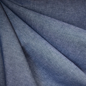 CHAMBRAY Washed Denim Fabric 4oz -Indigo (Navy Jean) Color - 100% Cotton (Thin & Lightweight) - Sold by the Yard - 58&quot; Wide