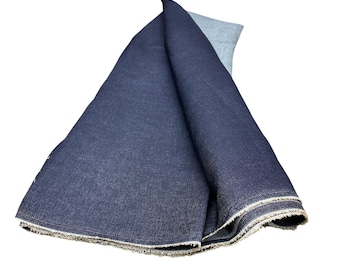 Japanese Indigo Denim Fabric 12oz Heavyweight Stretch – 97 Cotton 3% Spandex, Jeans & Jacket Material by the Yard
