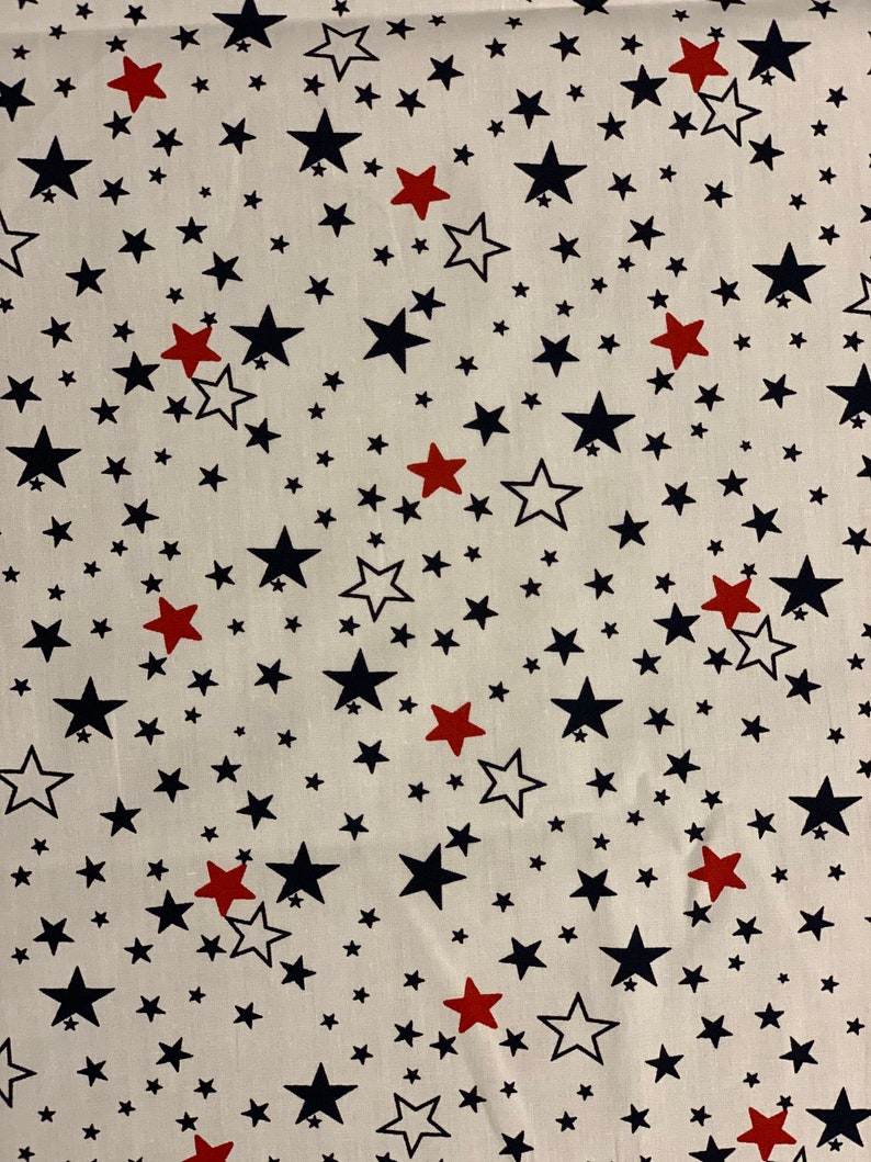Red Pink Star 42 inch Cotton Poplin Pre Order