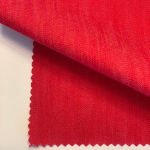 RED DENIM SLUB Strech/ 4oz/Cotton Poly Span /57&quot; Wide /Sold By The Yard
