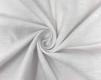 FLANEL BIANCO Solido 100% cotone/tessuto, venduto tagliato su misura