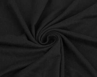 BLACK DTY BRUSHED Solid 60" Wide / By The Yard /Perfect for clothing, dresses, masks, home design