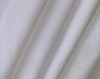 White Cotton Poplin/100%Cotton/ High Quality BY The Yard/60" wide Perfect For Clothing,Face Mask, Home Decore