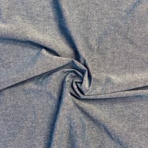 CHAMBRAY INDIGO Denim Stoff 100% Baumwolle/Verkaufter Massenware - 58&quot; Breit