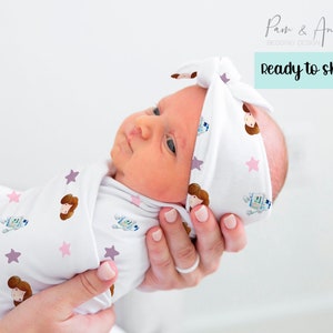 Listo para enviar STAR WARS Baby Girl Swaddle Set, regalo de baby shower de Star Wars, regalo de recién nacido de Star Wars