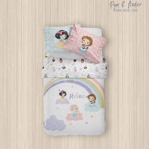 PRINCESS Customized bed set, princess bedding, girl bedding set, bedding set, toddlers bedding, children bedding, personalized bedding