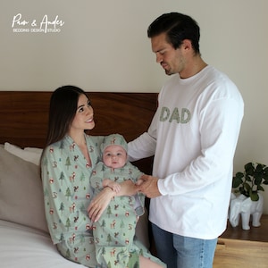 Christmas Matching Family Set, Robe & Matching Baby Swaddle, Mom Robe, Family Matching Personalized Set,  Christmas family gift