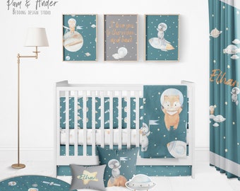 outer space crib bedding set