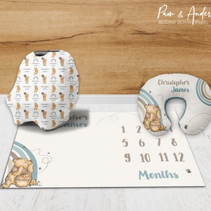 Conjunto de accesorios Winnie the Pooh, accesorios para niños, guardería Winnie the Pooh, conjunto de accesorios Pooh, manta personalizada de Pooh