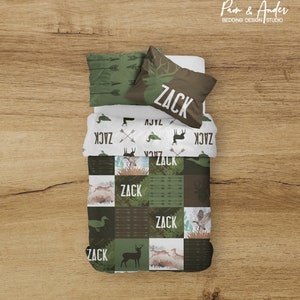 Deer Patchwork Bedding, Duck Hunting Bedding, Boy Bedding Set, Deer Bedding Set, Duck Nursery, Deer Hunting Nursery, personalized bedding