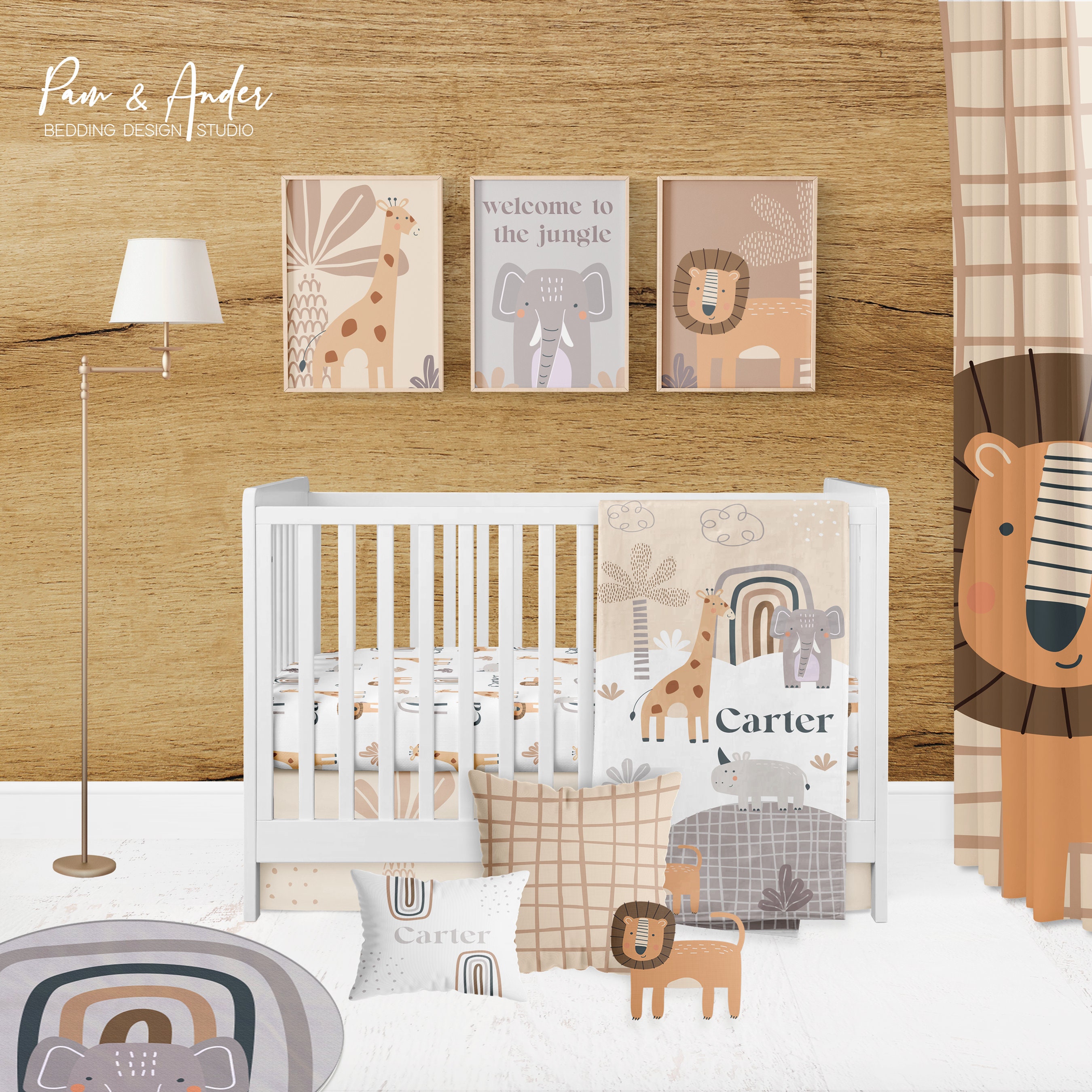 SAFARI NURSERY DECOR Jungle Crib Bedding Set Safari Neutral Crib Sheet Neutral Baby Bedding Set Safari Nursery Bedding Baby Shower Gift Etsy