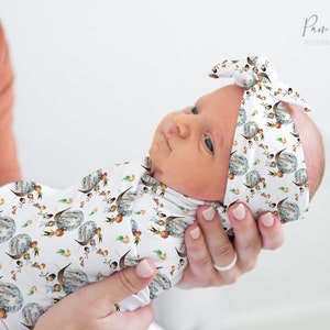 PETER PAN Conjunto de envoltorios para bebés unisex, accesorios para bebés Neverland, envoltorio personalizado con nombre de bebé, sombrero para bebés, diadema para niñas