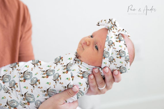 PETER PAN Unisex Baby Swaddle Set Neverland Baby Accesories Personalized Baby Name Swaddle Baby Boy Hat Baby Girl Headband