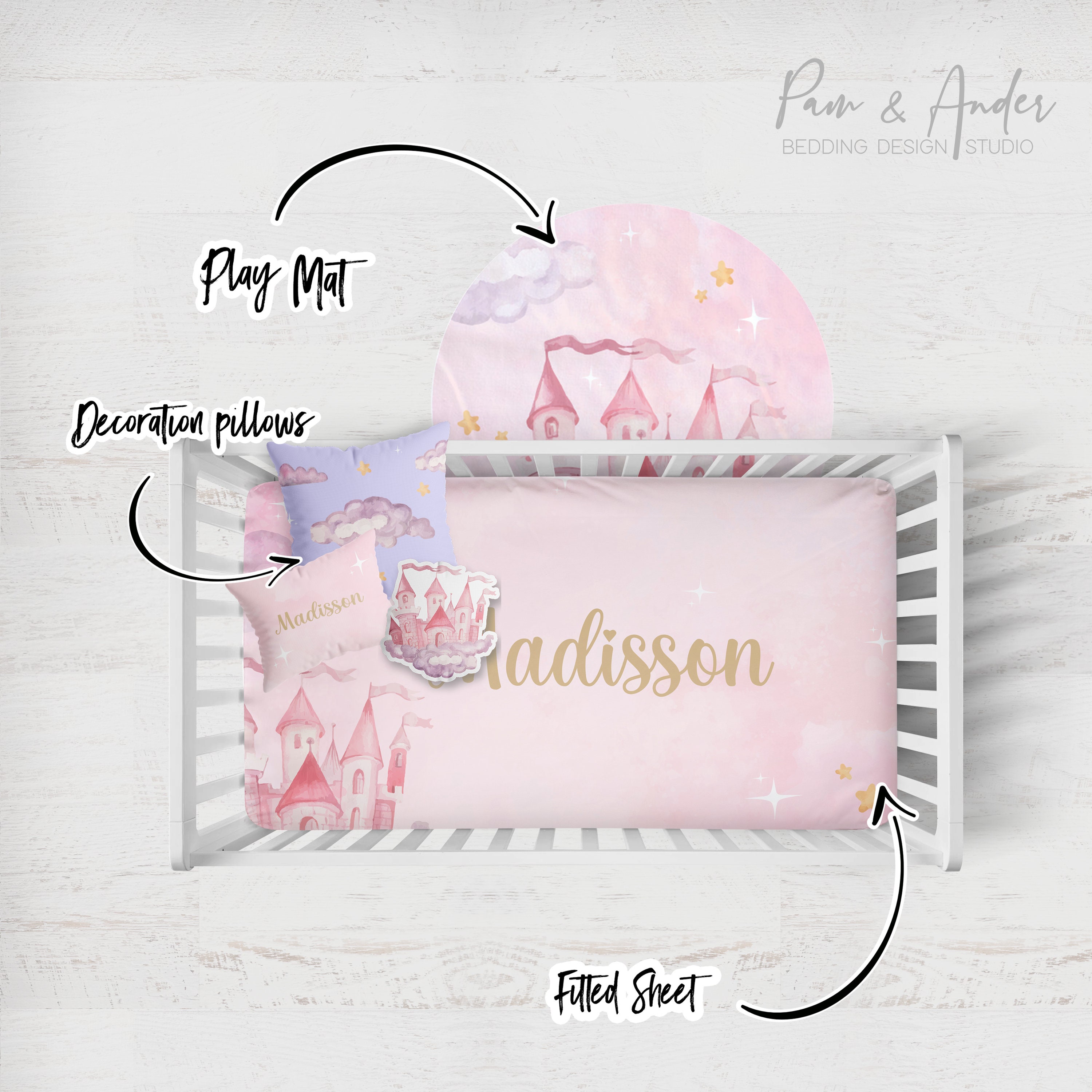 Princess Crib Bedding Set Princess Blanket Baby Girl Crib Etsy