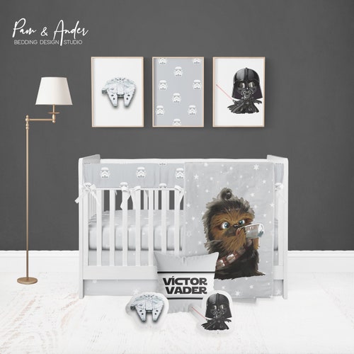 STAR WARS Golden Black Customized Crib Bedding Set FREE Etsy