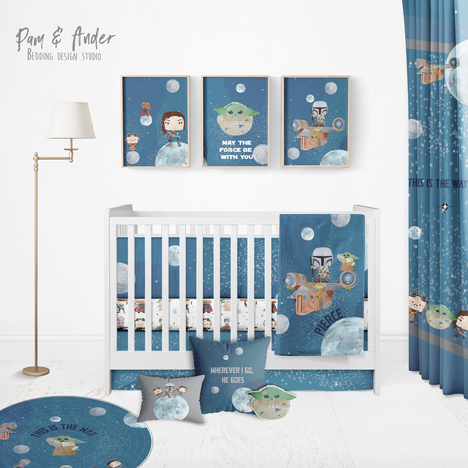 Baby Yoda The mandalorian customized crib set mandalorian Etsy