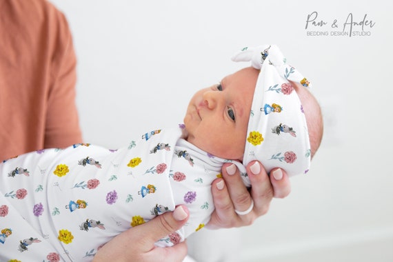 Alice in Wonderland Baby Girl Swaddle Set Alice in Wonderland Baby Accesories Personalized Baby Name Swaddle Baby Girl Headband Etsy