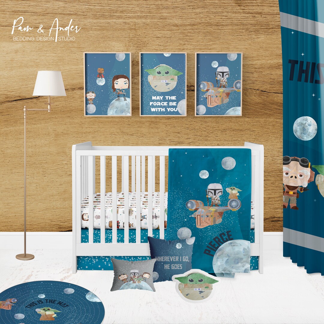 Baby Yoda the Mandalorian Customized Crib Set Mandalorian Etsy