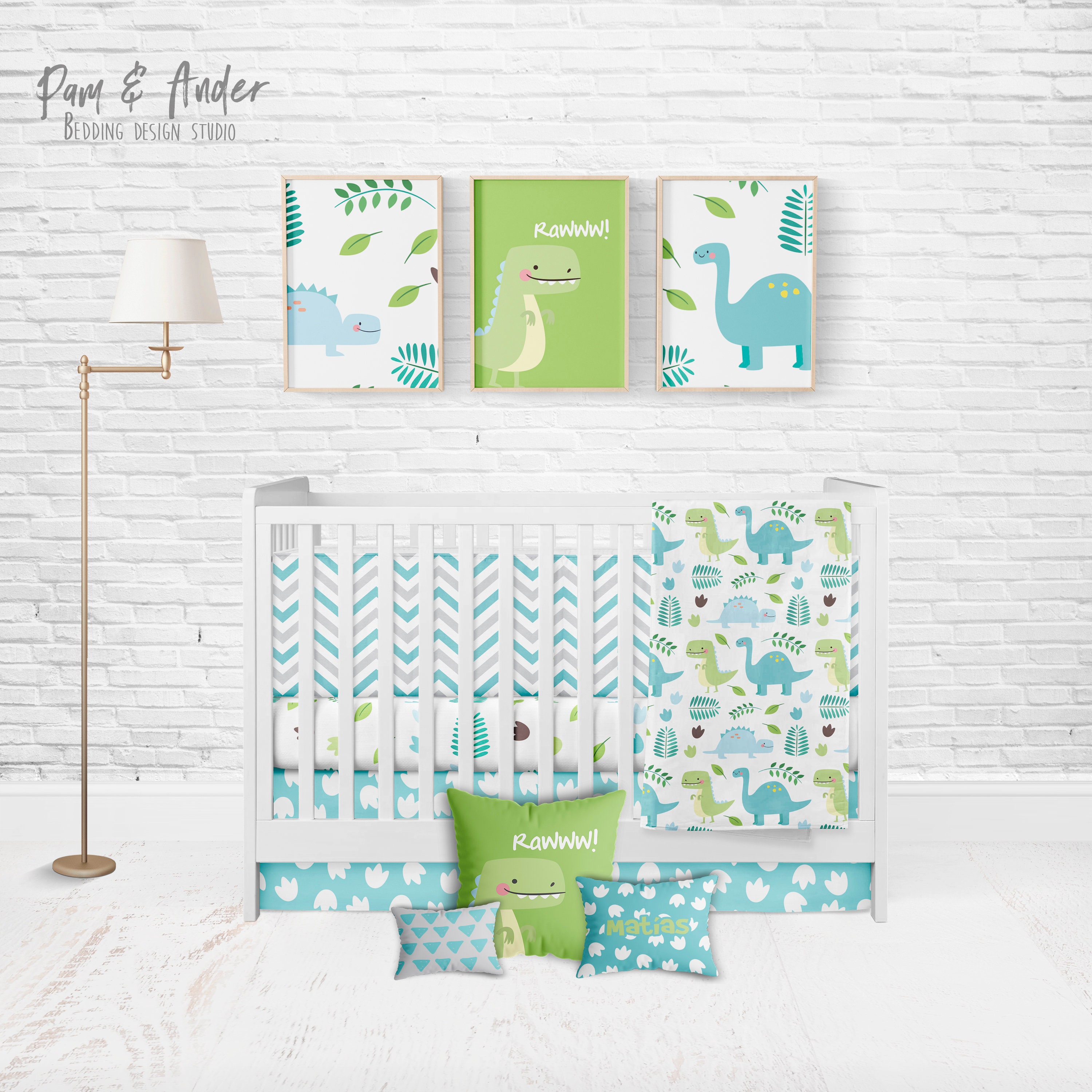 DINOSAUR BABY BEDDING Dinosaur Nursery Dinosaur Decor Etsy