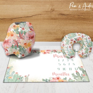 Accesorios para bebés CACTUS FLORAL, Conjunto de accesorios de flores, Cactus floral