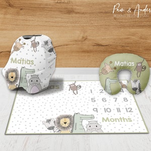 SET DE ACCESORIOS PARA ANIMALES, Guardería safari, Accesorios para bebés de la jungla, Accesorios para bebés niños, Animales bebés