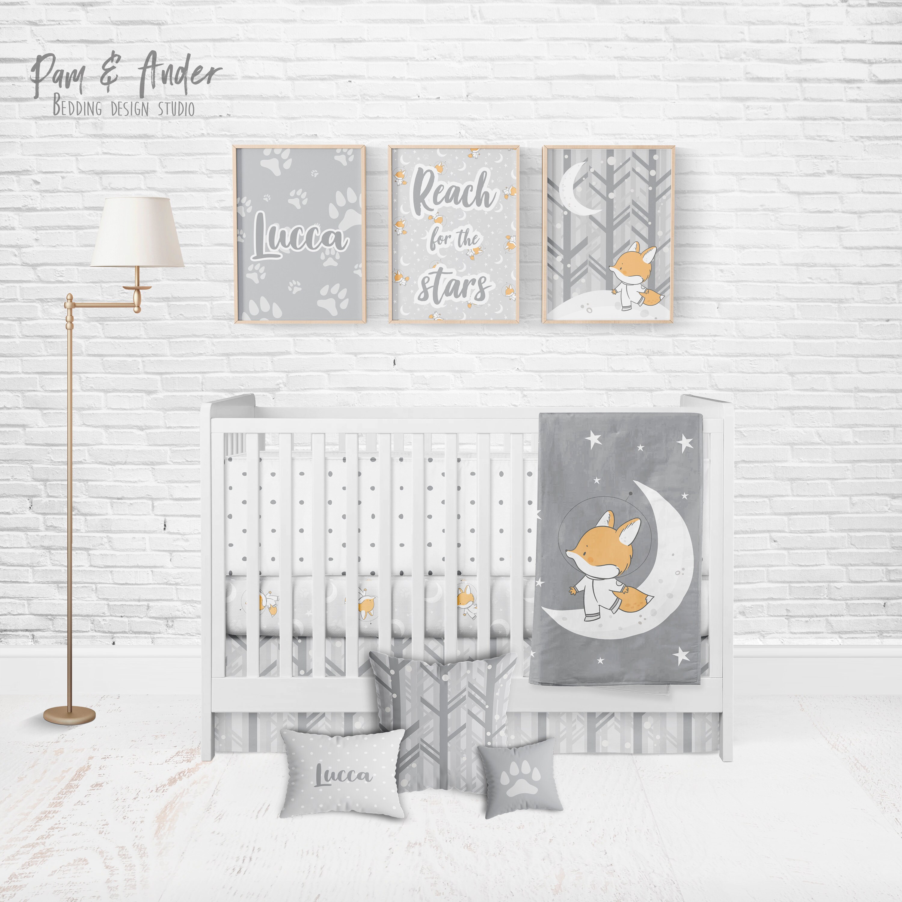 FOX BABY BEDDING fox nursery custom crib bedding Etsy