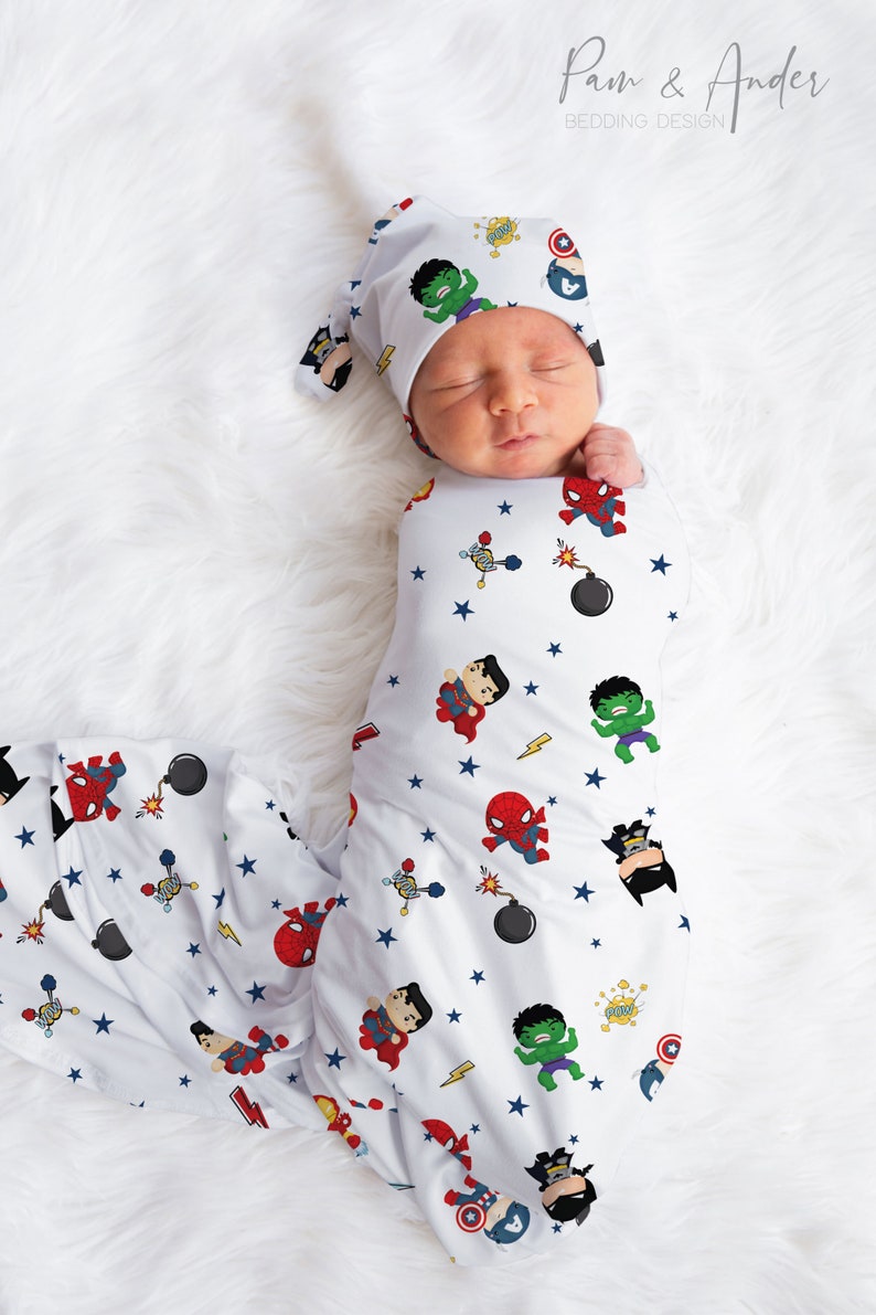 SUPERHERO MIX Baby Boy Swaddle Set Super Baby Accesories Etsy